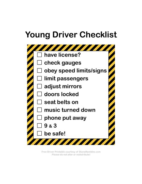 Beginner’s Checklist for Newbie Drivers .